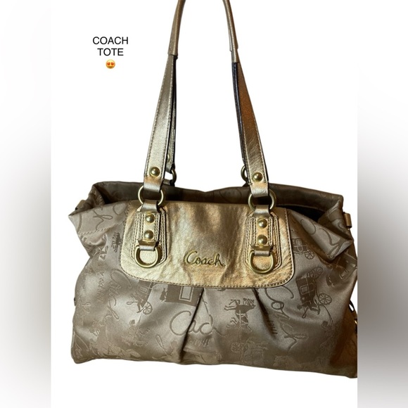 Coach Handbags - COACH ASHLEY HORSE AND CARRIAGE CARRYALL TOTE SHOULDERBAG F15566